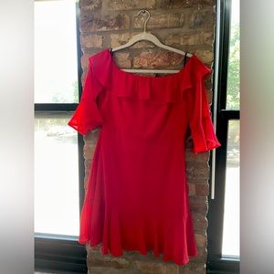 Lulu’s Romantic Mood Off the Shoulder Red Dress